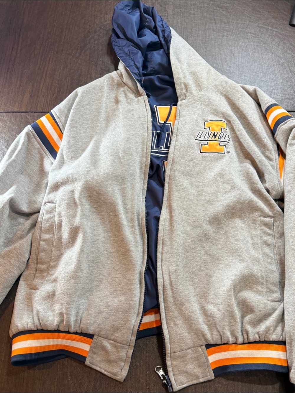 G-III Sports Illinois Fighting Illini Mens Bomber Jacket. Sz L VTG 80s - Picture 5 of 10